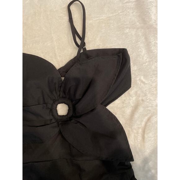 CHICME Women's Floral Pattern Sleeveless Jumpsuit Large Black Cut Out - Picture 6 of 12